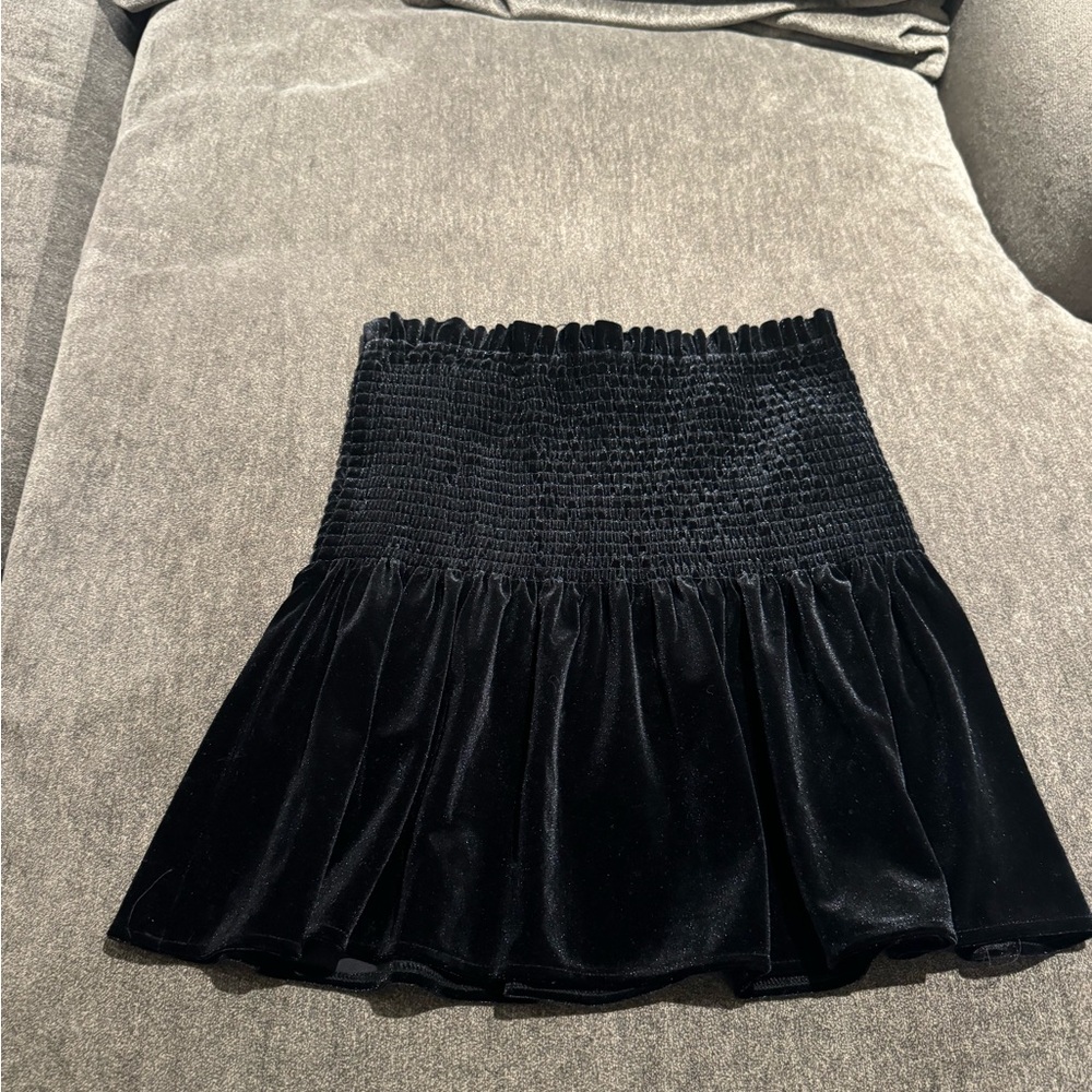 Zara Black Mini velvet Skirt